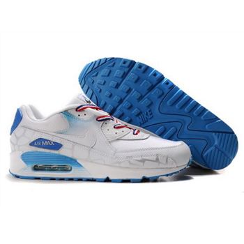 Nike Air Max 90 Womens Shoes Wholesale Deepskyblue White Norway